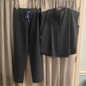 NWT Figs Livingston High Waist pants and Rafaela top in “Night Sky” size L